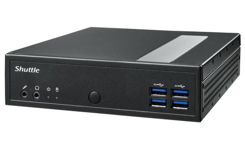 Shuttle XPC Slim System DL3000EP, Intel N100, Win10 IoT, 8GB RAM, 128GB SSD M.2 (NVMe), 2x LAN (2x 2.5Gbit), 2xCOM, 1xHDMI, 1xDP, 1x VGA, fanless, 24/7 permanent operation