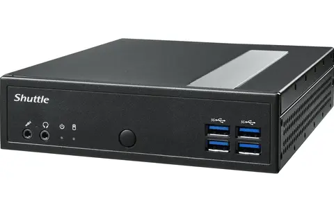 Shuttle XPC Slim System DL3000EP, Intel N100, Win10 IoT, 8GB RAM, 128GB SSD M.2 (NVMe), 2x LAN (2x 2.5Gbit), 2xCOM, 1xHDMI, 1xDP, 1x VGA, fanless, 24/7 permanent operation