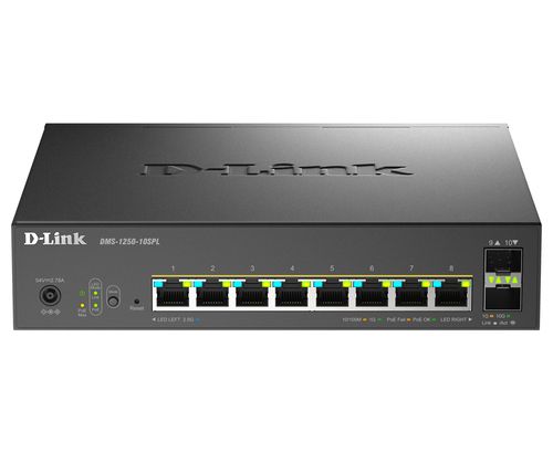 D-Link 10-Port Multi-Gigabit Smart Managed PoE+ Switch including 8 x 2.5G PoE+ Ports