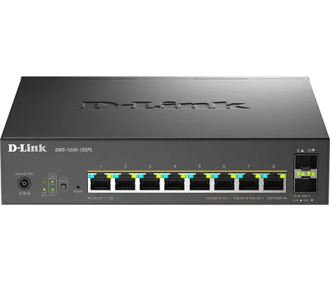 D-Link 10-Port Multi-Gigabit Smart Managed PoE+ Switch including 8 x 2.5G PoE+ Ports