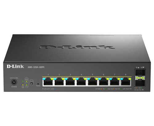 D-Link 10-Port Multi-Gigabit Smart Managed PoE+ Switch including 8 x 2.5G PoE+ Ports