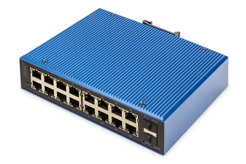 Industrial 16+2 port L2 managed Gigabit Ethernet PoE switch