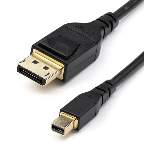 StarTech.com 6ft (2m) VESA Certified Mini DisplayPort to DisplayPort 1.4 Cable - 8K 60Hz HBR3 HDR - Super UHD mDP to DP 1.4 Cord - Slim (34 AWG) Ultra HD 4K 120Hz - Monitor/Video Cable
