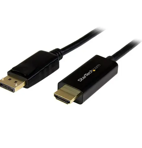 StarTech.com 3ft (1m) DisplayPort to HDMI Cable - 4K 30Hz - DisplayPort to HDMI Adapter Cable - DP 1.2 to HDMI Monitor Cable Converter - Latching DP Connector - Passive DP to HDMI Cord