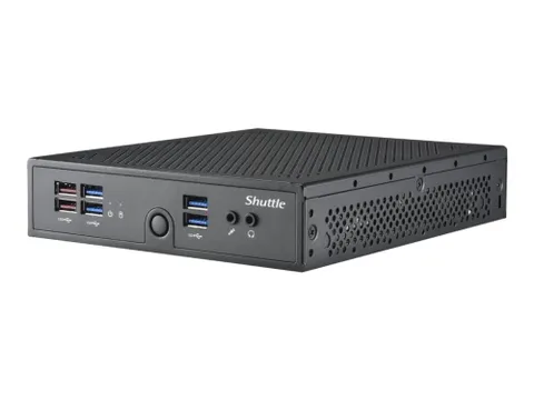 Shuttle XPC slim Barebone DS50U, Intel Celeron 7305, 2x LAN (1x 2.5Gbit ,1x 1Gbit), 1xCOM,1xHDMI,1xDP, 1x VGA, fanless, 24/7 permanent operation