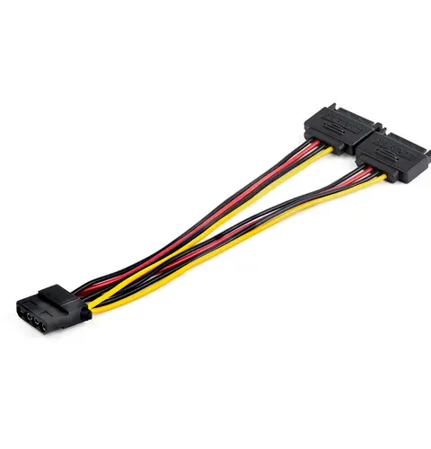 StarTech.com Dual SATA to LP4 Power Doubler Cable Adapter – 2 SATA to 4 Pin LP4 Internal PC Peripheral Power Supply Connector – SATA Y Cable – Male/Female – 18 AWG Wire – 9 Amps/108W