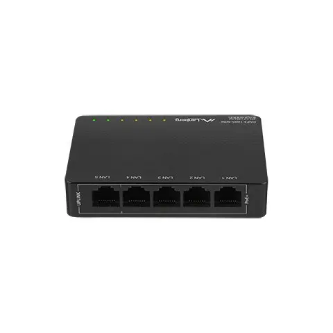 Lanberg DSP3-1005-60W network switch Unmanaged Gigabit Ethernet (10/100/1000) Power over Ethernet (PoE) Black