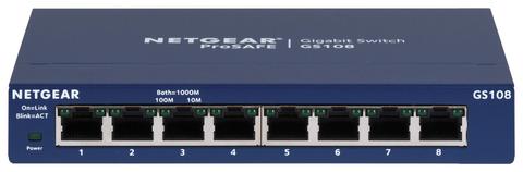 NETGEAR GS108GE network switch Unmanaged Gigabit Ethernet (10/100/1000) Blue