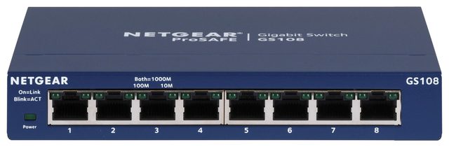 NETGEAR GS108GE network switch Unmanaged Gigabit Ethernet (10/100/1000) Blue