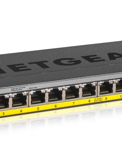 NETGEAR GS116LP Unmanaged Gigabit Ethernet (10/100/1000) Power over Ethernet (PoE) Black