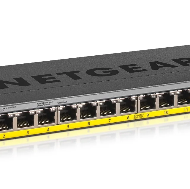 NETGEAR GS116LP Unmanaged Gigabit Ethernet (10/100/1000) Power over Ethernet (PoE) Black