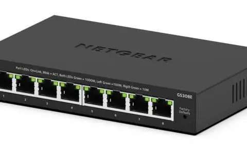 NETGEAR GS308E Managed L2/L3 Gigabit Ethernet (10/100/1000) Black