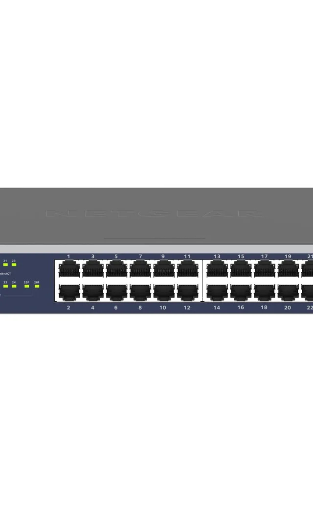 NETGEAR GS724Tv6 Managed L2+/L3 Gigabit Ethernet (10/100/1000) 1U Blue, Grey