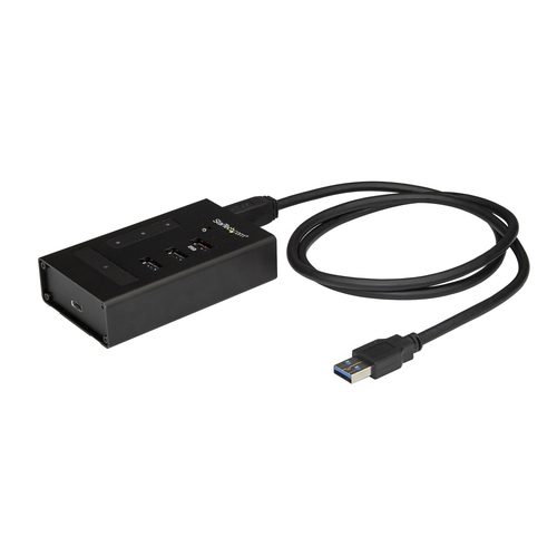 StarTech.com 4 Port USB 3.0 Hub - USB Type-A to 1x USB-C & 3x USB-A - Commercial Metal USB Hub - SuperSpeed 5Gbps USB 3.1/3.2 Gen 1 - Self Powered - BC 1.2 Fast Charge - Mountable/Rugged~4 Port USB 3.0 Hub - USB Type-A to 1x USB-C & 3x USB-A - Commercial Metal USB Hub - SuperSpeed USB 3.2 Gen 1 (5Gbps)- Self Powered - BC 1.2 Fast Charge - Mountable/Rugged