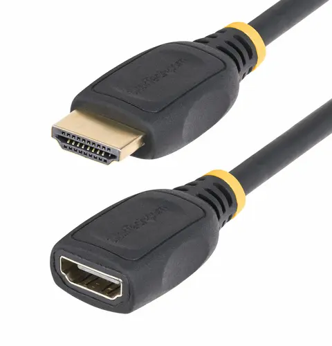 StarTech.com 18in (0.5m) HDMI 2.0 Extension Cable, High Speed HDMI Port Saver Cable, 4K 60Hz, HDMI Male to Female Extension Adapter Cord, HDMI Extension Cable, M/F