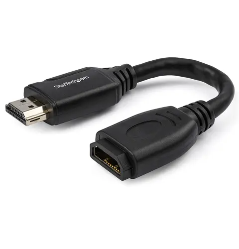 StarTech.com 6" (15cm) HDMI Port Saver Cable - 4K 60Hz High Speed HDMI 2.0 Extension Cable with Ethernet - Short HDMI Extension Cable - HDMI Male to Female Extension Adapter Cord