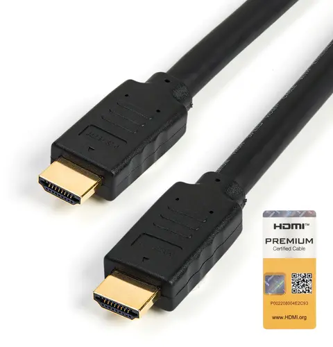 StarTech.com 15ft (5m) Premium Certified HDMI 2.0 Cable with Ethernet - High Speed Ultra HD 4K 60Hz HDMI Cable HDR10 - Long HDMI Cord (Male/Male Connectors) - For UHD Monitors, TVs, Displays