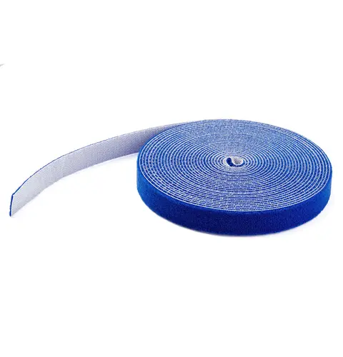 StarTech.com 50ft Hook and Loop Roll - Cut-to-Size Reusable Cable Ties - Bulk Industrial Wire Fastener Tape /Adjustable Fabric Wraps Blue / Resuable Self Gripping Cable Management Straps