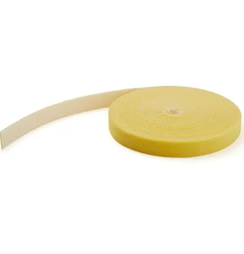 StarTech.com 50ft Hook and Loop Roll - Cut-to-Size Reusable Cable Ties - Bulk Industrial Wire Fastener Tape /Adjustable Fabric Wraps Yellow / Resuable Self Gripping Cable Management Straps