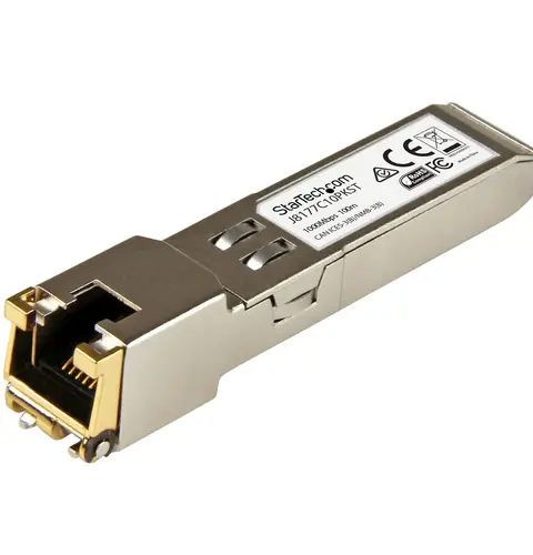 StarTech.com HP J8177C Compatible SFP Transceiver Module - 1000BASE-T - 10 Pack~10 pack HPE J8177C Compatible SFP Module - 1000BASE-T - SFP to RJ45 Cat6/Cat5e - 1GE Gigabit Ethernet SFP - RJ-45 100m - HPE 1810, 1820, 2530