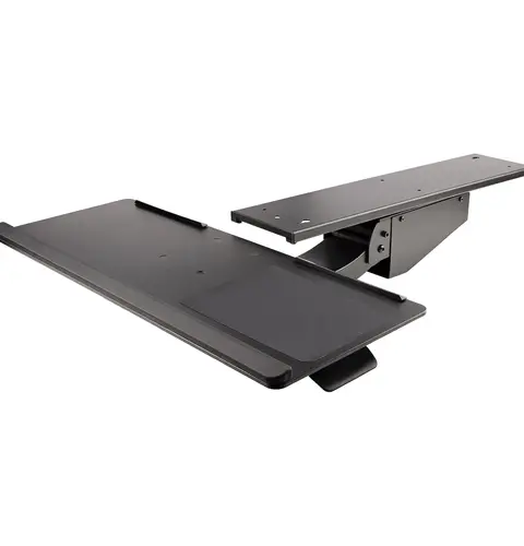 StarTech.com Under Desk Keyboard Tray - Full Motion & Height Adjustable Keyboard and Mouse Tray, 10"x26" Platform - Ergonomic Desk Mount Computer Keyboard Tray with Mouse Pad & Wrist Rest