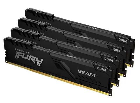 Kingston Technology FURY Beast 128GB 3600MT/s DDR4 CL18 DIMM (Kit of 4) Black