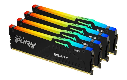 Kingston Technology FURY Beast 64GB 5600MT/s DDR5 CL40 DIMM (Kit of 4) RGB XMP