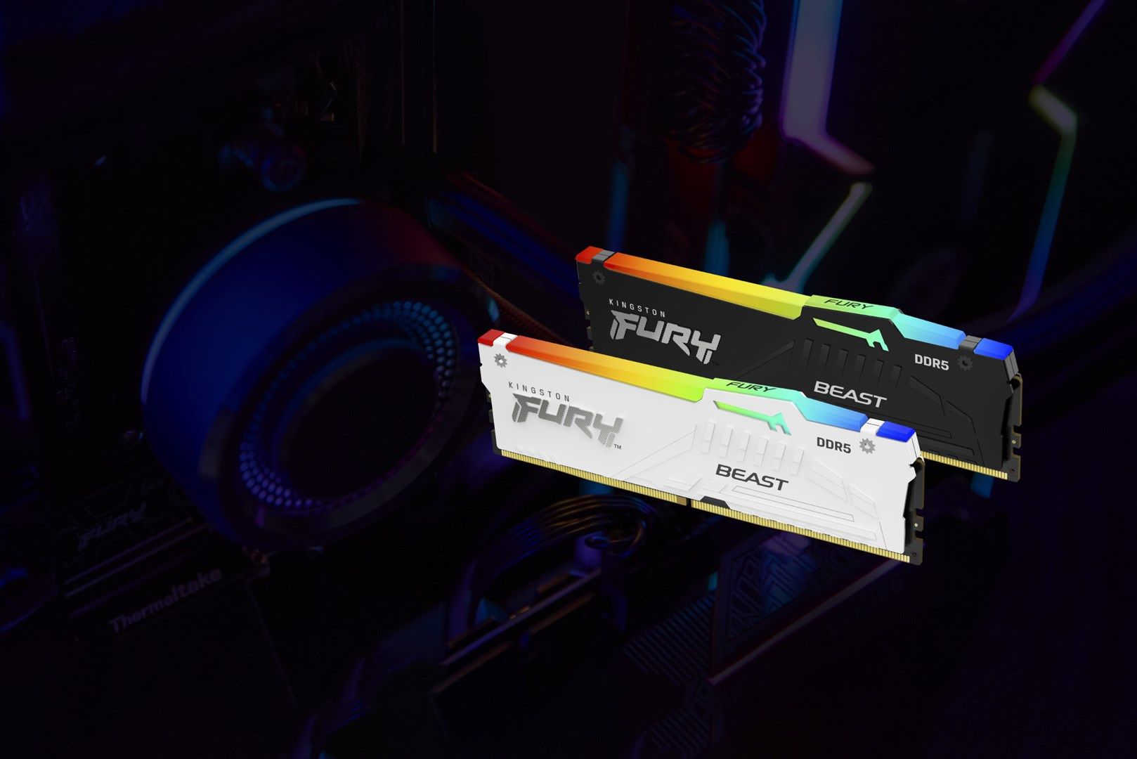 Kingston Technology FURY Beast 128GB 5600MT/s DDR5 CL40 DIMM (Kit of 4) White RGB XMP