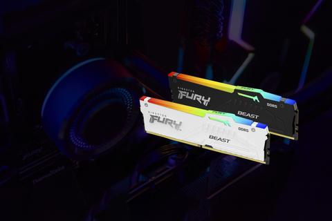 Kingston Technology FURY Beast 128GB 5600MT/s DDR5 CL40 DIMM (Kit of 4) White RGB XMP