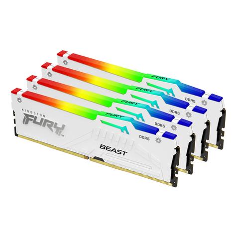 Kingston Fury Beast 64GB (4x16GB) DDR5 5600MHz White RGB RAM