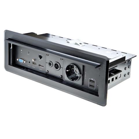 StarTech.com Conference Table Box for AV Connectivity & Power/Charging - 4K HDMI output with HDMI, DP, & VGA Inputs, GbE, Audio - Charging Station w/ 2x USB-A & 1x CE Certified EU Plug