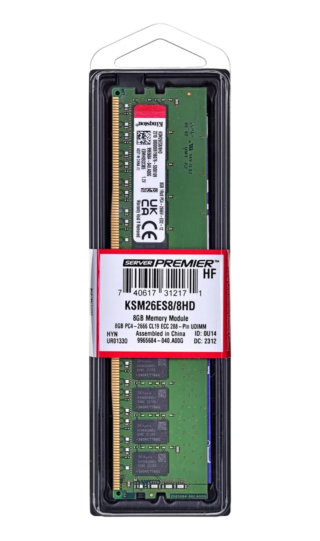 Kingston Technology KSM26ES8/8HD memory module 8 GB 1 x 8 GB DDR4 288-pin DIMM ECC