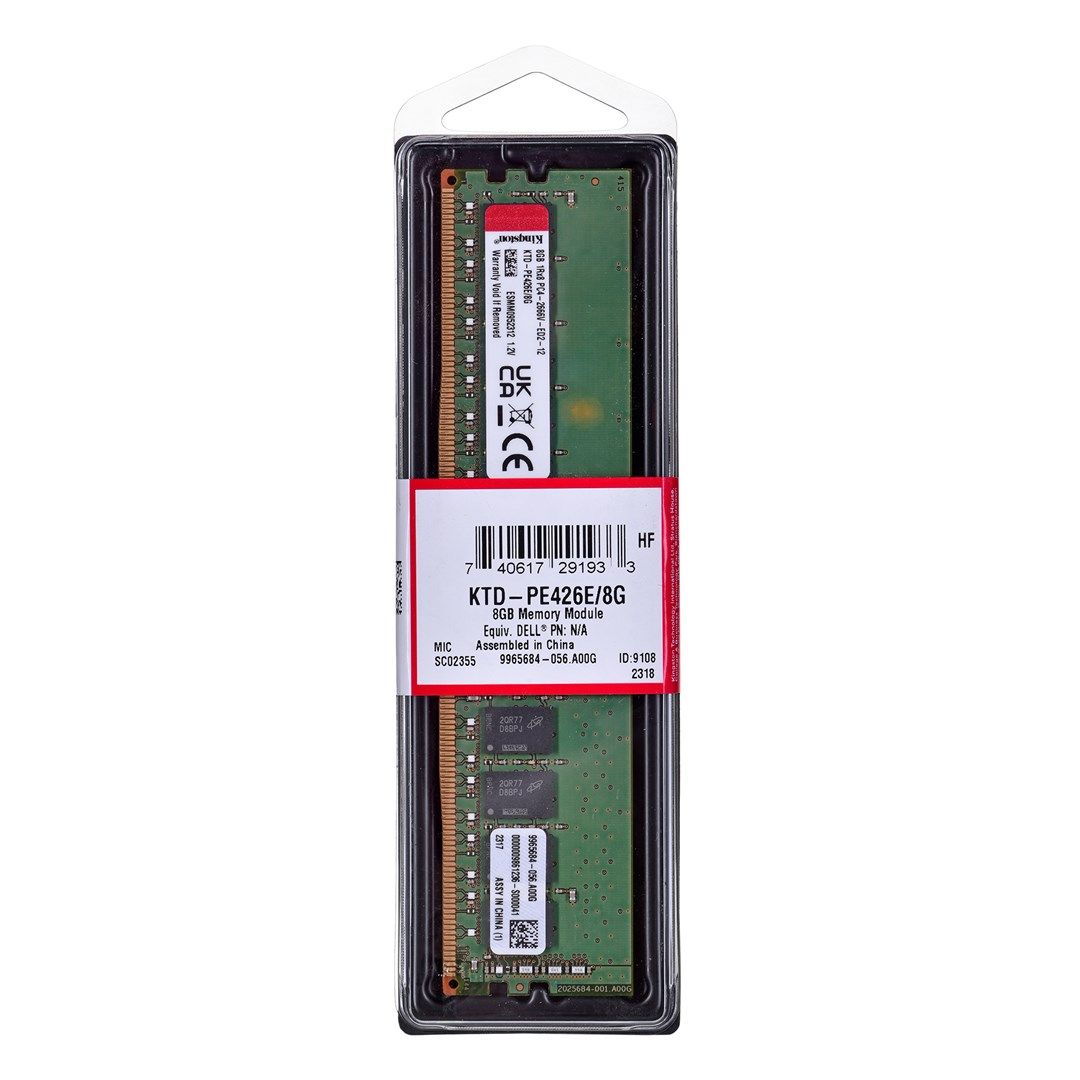 Kingston Technology KTD-PE426E/8G memory module 8 GB 1 x 8 GB DDR4 2666 MT/s 288-pin DIMM ECC