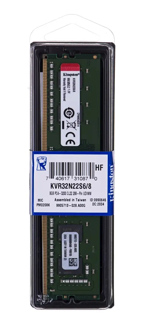Kingston Technology ValueRAM memory module 8 GB 1 x 8 GB DDR4 3200 MT/s 288-pin DIMM