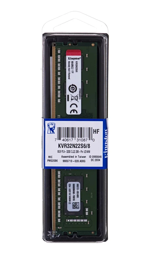 Kingston Technology ValueRAM memory module 8 GB 1 x 8 GB DDR4 3200 MT/s 288-pin DIMM