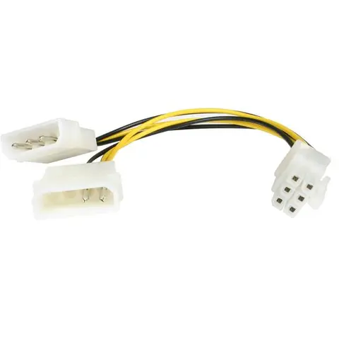 StarTech.com 6in LP4 to 6 Pin PCI Express Video Card Power Cable Adapter