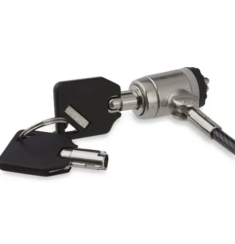 StarTech.com 6ft (2m) Laptop Cable Lock with Keys - Keyed Security Cable Lock for Compatible K-Slot Laptops, Desktops, Computers & Other Devices - Anti-Theft Vinyl Coated Steel Cable Lock