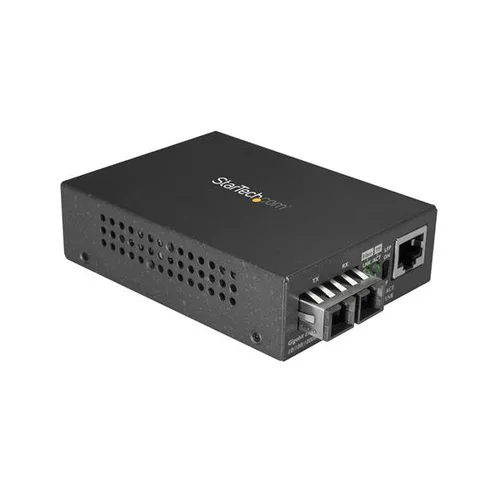 StarTech.com Multi-Mode (MM) SC Fiber Media Converter for 10/100/1000 Networks, Standalone Gigabit Ethernet to SC Fiber Converter, 850nm, 550m - TAA