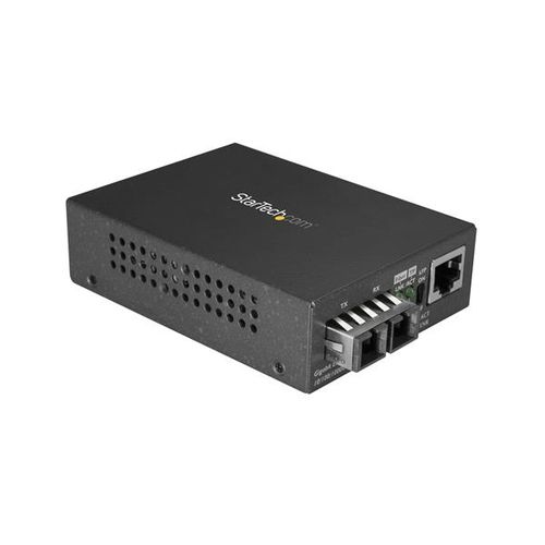 StarTech.com Single-Mode (SM) SC Fiber Media Converter for 10/100/1000 Networks, Standalone Gigabit Ethernet to SC Fiber Converter, 1310nm, 10km - TAA