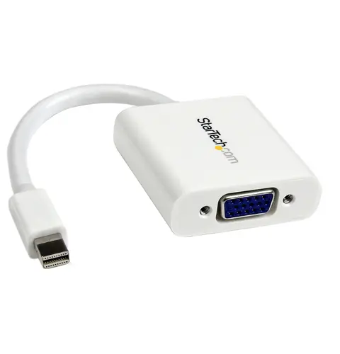 StarTech.com Mini DisplayPort to VGA Adapter - Active Mini DP to VGA Converter - 1080p Video - mDP or Thunderbolt 1/2 Mac/PC to VGA Monitor/Projector/Display - mDP 1.2 to VGA Dongle - White