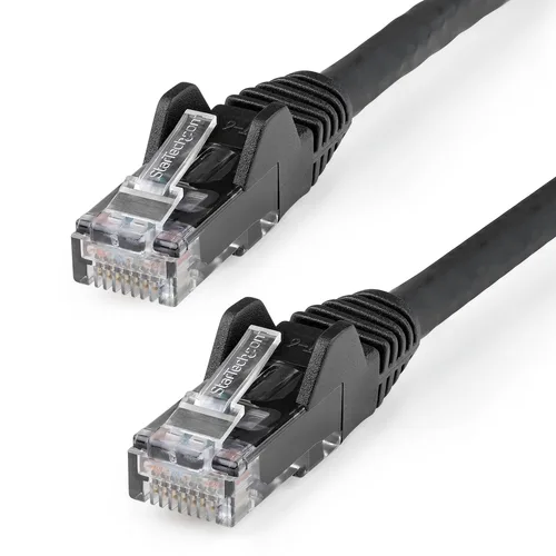 StarTech.com 15m CAT6 Ethernet Cable - LSZH (Low Smoke Zero Halogen) - 10 Gigabit 250Mhz 100W PoE RJ45 10GbE UTP Network Patch Cord Snagless with Strain Relief - Black, CAT 6, ETL Verified, 24AWG