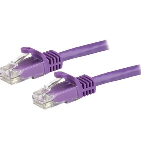 StarTech.com 1.5m CAT6 Ethernet Cable - Purple CAT 6 Gigabit Ethernet Wire -250MHz 100W PoE RJ45 UTP Network/Patch Cord Snagless w/Strain Relief Individually Tested