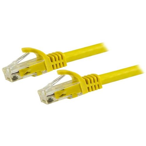 StarTech.com 15m CAT6 Ethernet Cable - Yellow CAT 6 Gigabit Ethernet Wire -250MHz 100W PoE RJ45 UTP Network/Patch Cord Snagless w/Strain Relief Individually Tested