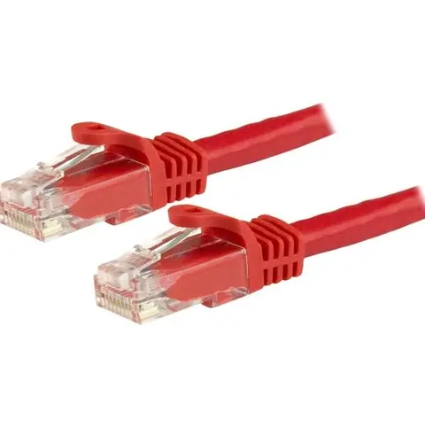 StarTech.com 7.5m CAT6 Ethernet Cable - Red CAT 6 Gigabit Ethernet Wire -250MHz 100W PoE RJ45 UTP Network/Patch Cord Snagless w/Strain Relief Individually Tested