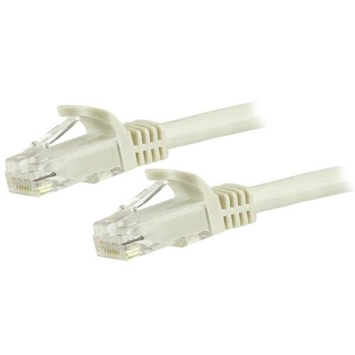 StarTech.com 7.5m CAT6 Ethernet Cable - White CAT 6 Gigabit Ethernet Wire -250MHz 100W PoE RJ45 UTP Network/Patch Cord Snagless w/Strain Relief Individually Tested