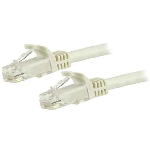 StarTech.com 7.5m CAT6 Ethernet Cable - White CAT 6 Gigabit Ethernet Wire -250MHz 100W PoE RJ45 UTP Network/Patch Cord Snagless w/Strain Relief Individually Tested