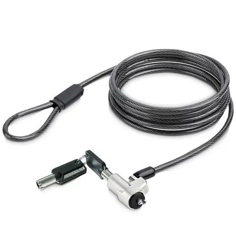 StarTech.com Laptop Cable Lock Compatible With Noble Wedge®; 6Ft (2m), Anti-Theft Keyed Lock, Security Cable for Dell XPS/Latitude/2-in-1 Notebooks, Cut-Resistant, Steel Cable Lock For Laptop