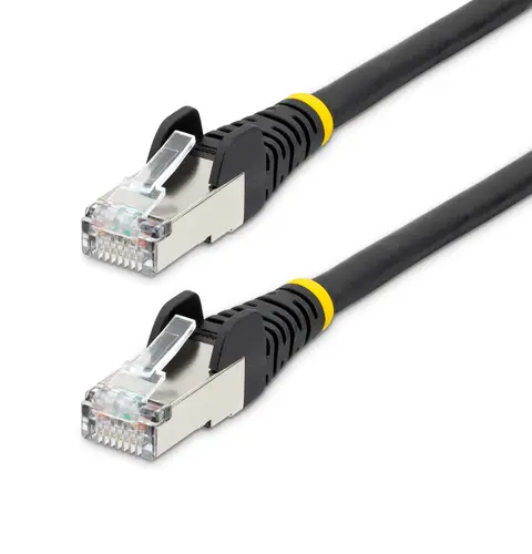 StarTech.com 2m CAT6a Ethernet Cable - Black - Low Smoke Zero Halogen (LSZH) - 10GbE 500MHz 100W PoE++ Snagless RJ-45 w/Strain Reliefs S/FTP Network Patch Cord
