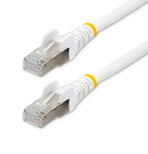 StarTech.com 50cm CAT6a Ethernet Cable - White - Low Smoke Zero Halogen (LSZH) - 10GbE 500MHz 100W PoE++ Snagless RJ-45 w/Strain Reliefs S/FTP Network Patch Cord