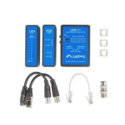 Lanberg NT-0404 network cable tester PoE tester Black, Blue